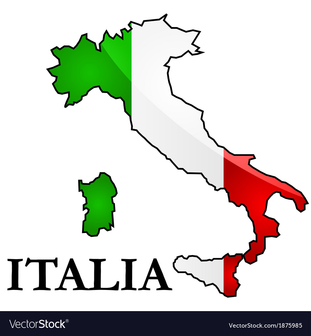 Map And Flag Of Italy Vector 1875985 
